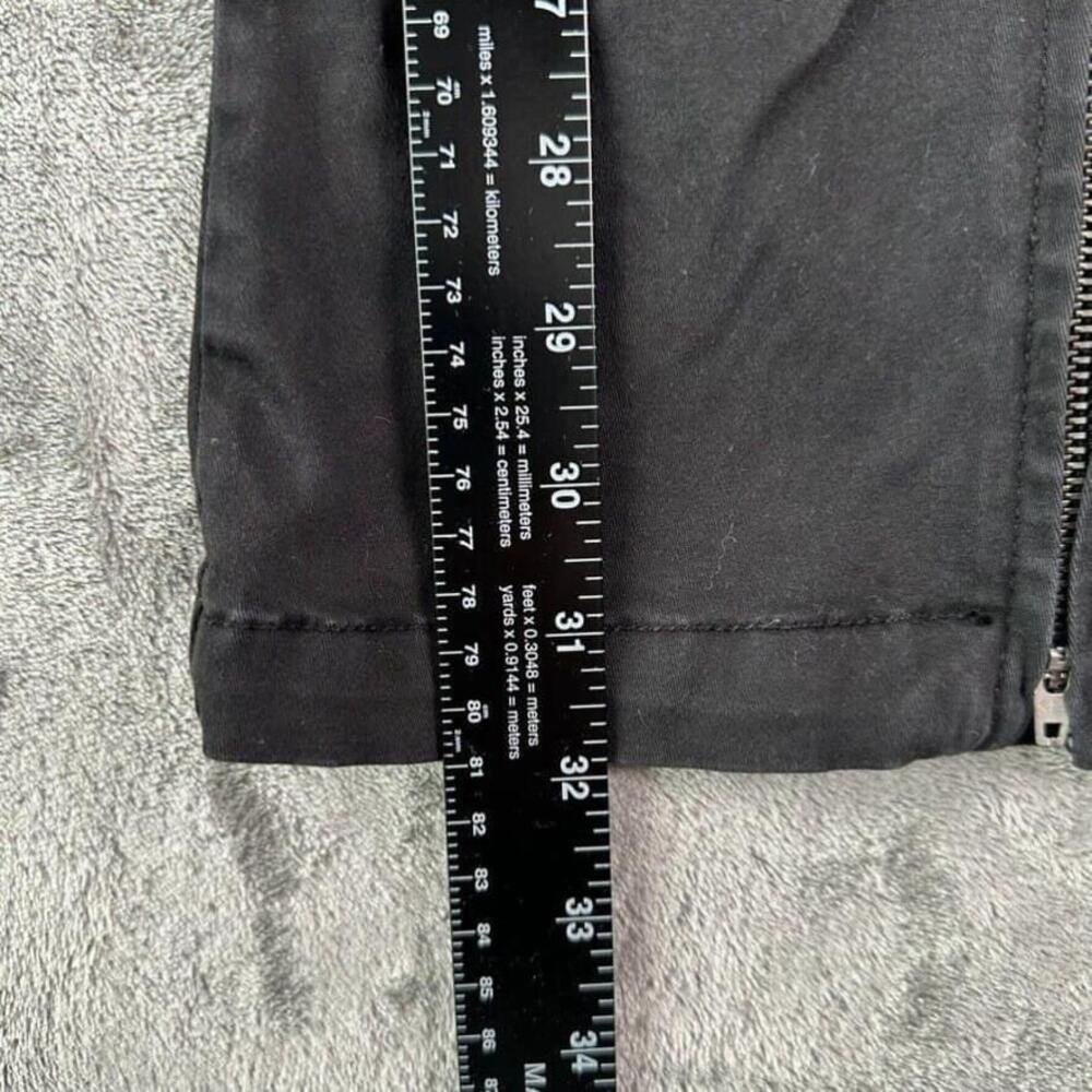 Forever 21 Cargo Pants Womens Large Black Zipper Skater Rockstar Grunge Y2K - Picture 9 of 12